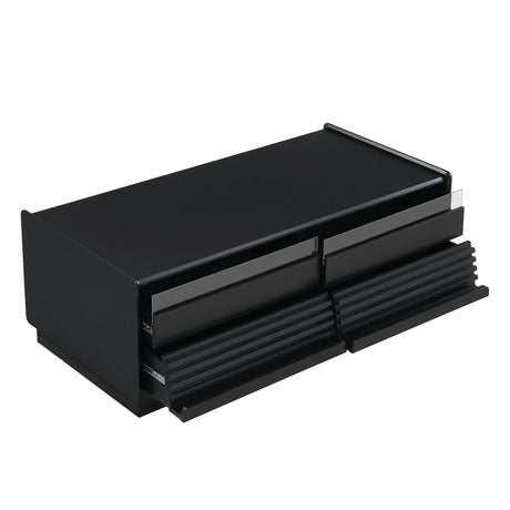 Modern Rectangle Coffee Table With 4 Drawers And 2 Display Shelves - Furniture Home Direct