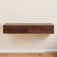 Lunar - 2 Drawer Wall Mounted Console - Brown - Furniture Home Direct
