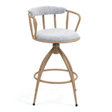 Counter Height Stool Swivel Set Of 2 Open Back Beige - Furniture Home Direct