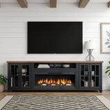 Essex - Fireplace TV Stand Console For TVs Up To 100" - Black, Whiskey
