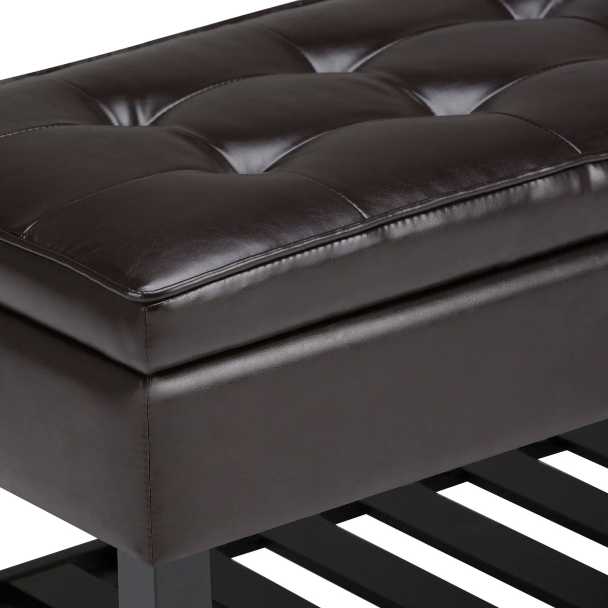 Cosmopolitan - Storage Ottoman Bench With Open Bottom - Tanners Brown - Furniture Home Direct