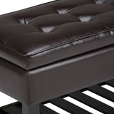 Cosmopolitan - Storage Ottoman Bench With Open Bottom - Tanners Brown - Furniture Home Direct