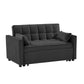 Modern Velvet Convertible Loveseat Futon Sofa With Pullout Bed, Reclining Backrest - Furniture Home Direct
