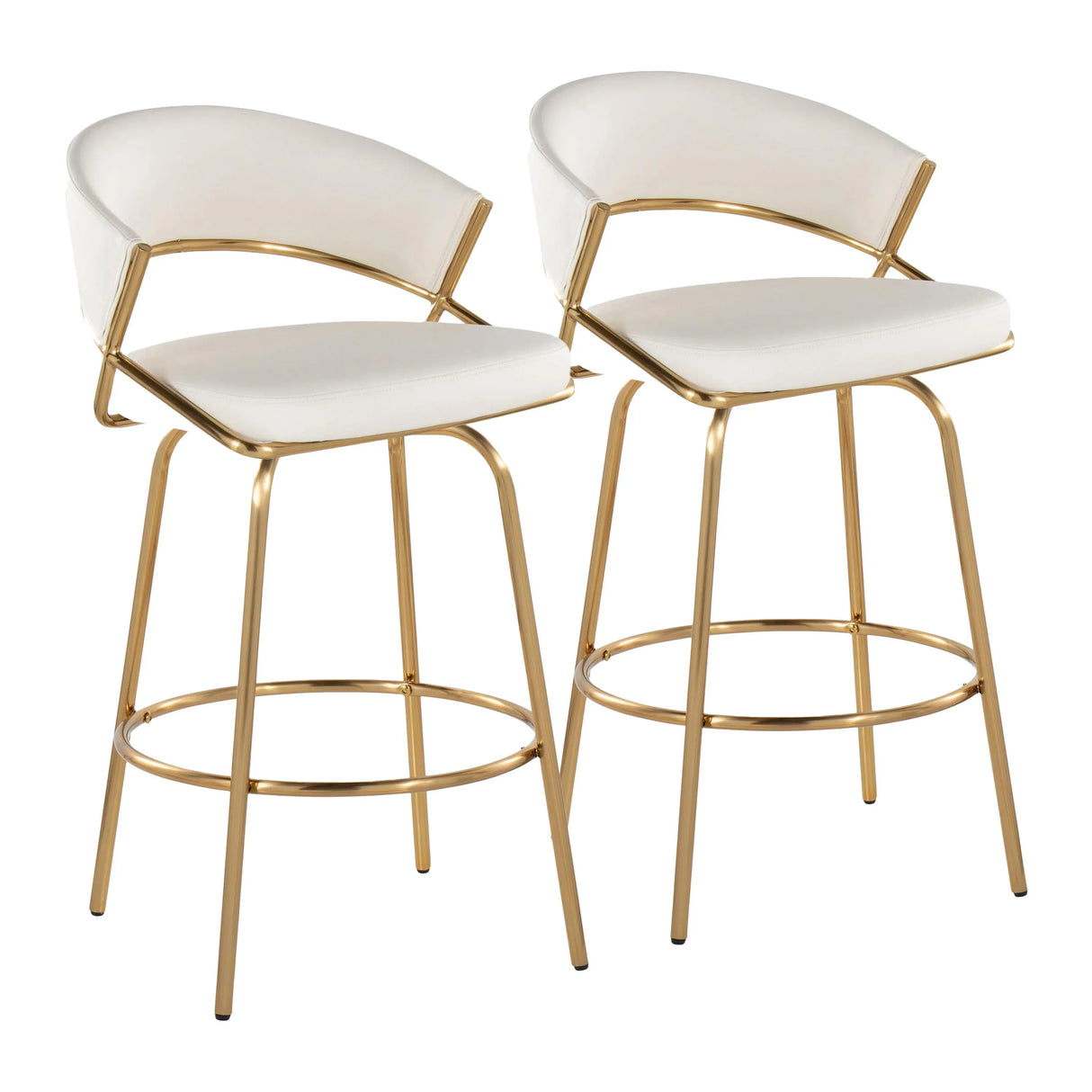 Jie - Glam Fixed Height Counter Stool (Set of 2) - Furniture Home Direct