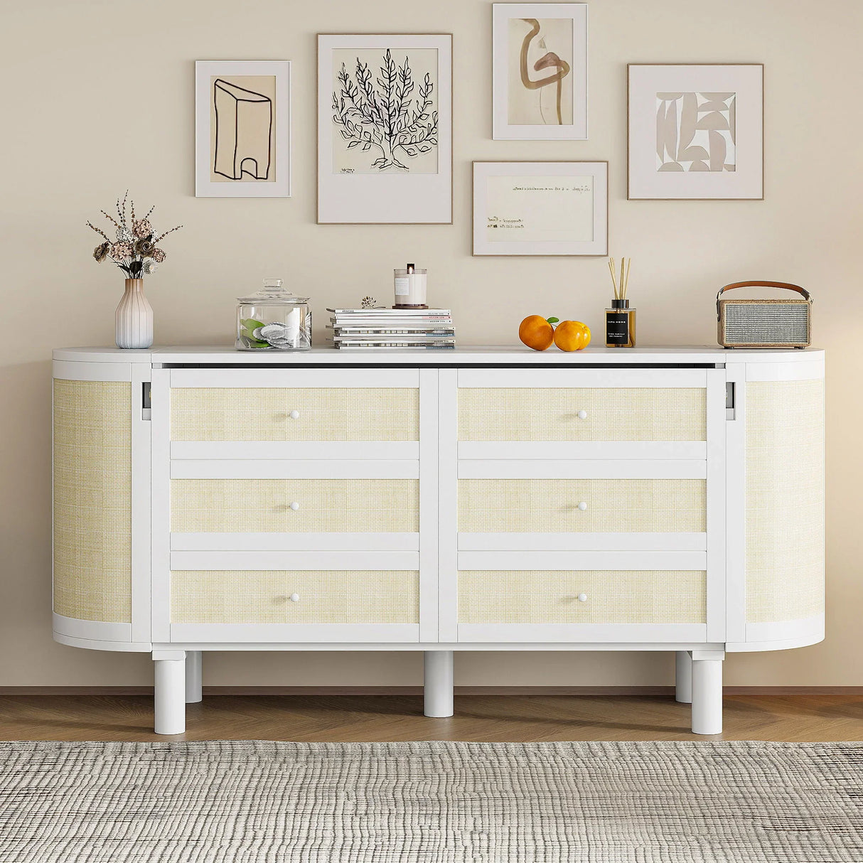 Murphy Bed With Hidden Storage & Modern Woven Design - Furniture Home Direct