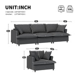 Living Room Set Modular Sectional Couch, Upholstered Sofa & Armchair & Movable Ottoman - Furniture Home Direct