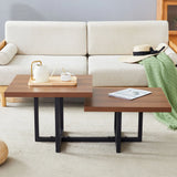 Perfectly Integrating Modern And Scandinavian Styles Double Deck Coffee Table - Walnut - Furniture Home Direct