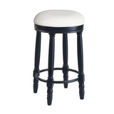 360° Swivel Wooden Barstools With Upholstered Seat, Counter Height (Set of 2) - Furniture Home Direct