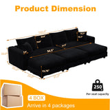 Deep Seat Convertible Sofa With Soft Pillows And Ottomans - Furniture Home Direct
