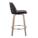Toriano - Modern Design Fixed Height Counter Stool With Swivel With Round Footrest (Set of 2) - Furniture Home Direct