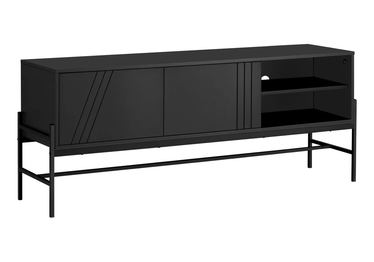 TV Stand, Modern Design Console, Media Entertainment Center, Storage Cabinet, Contemporary & Modern - Black - Furniture Home Direct