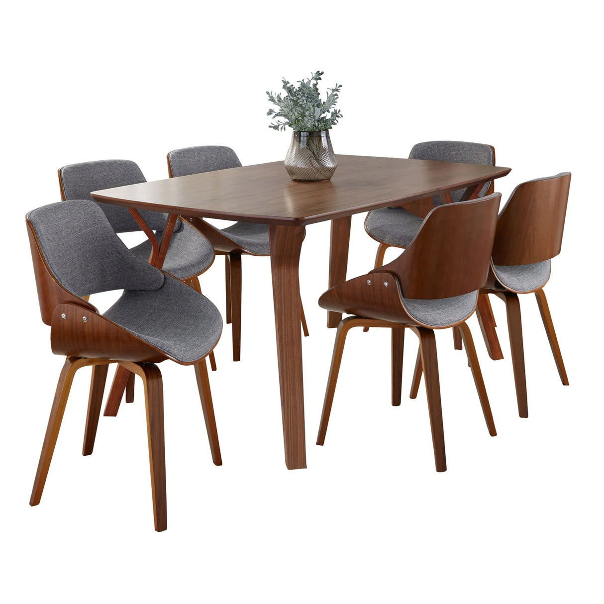 Folia Fabrizzi - 7 Piece Mid Century Modern Dining Set - Furniture Home Direct