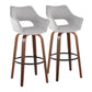 Mustang - Contemporary Fixed Height Barstool With Swivel & Round Footrest (Set of 2) - Furniture Home Direct