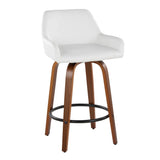 Daniella - Contemporary Fixed Height Counter Stool With Swivel With Round Footrest (Set of 2) - Furniture Home Direct