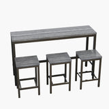 Modern Design Long Dining Table Set With 3 Stools - Furniture Home Direct