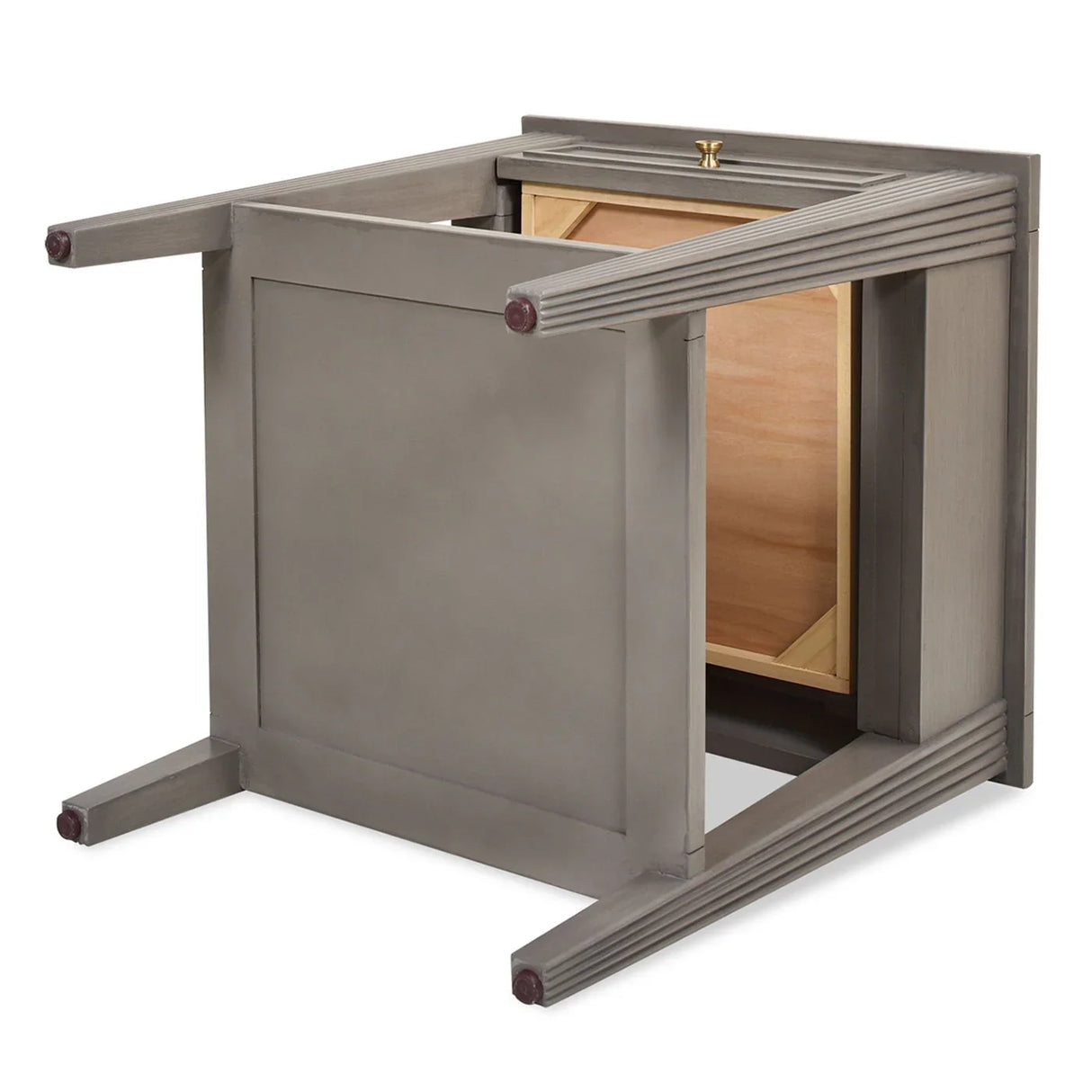 Dauphin - Storage Shelf Side Table - Gray Cashmere - Furniture Home Direct