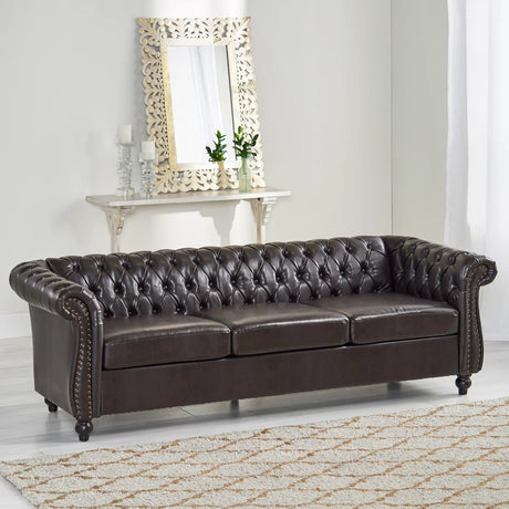 3 Seater Sofa -Brown - Furniture Home Direct