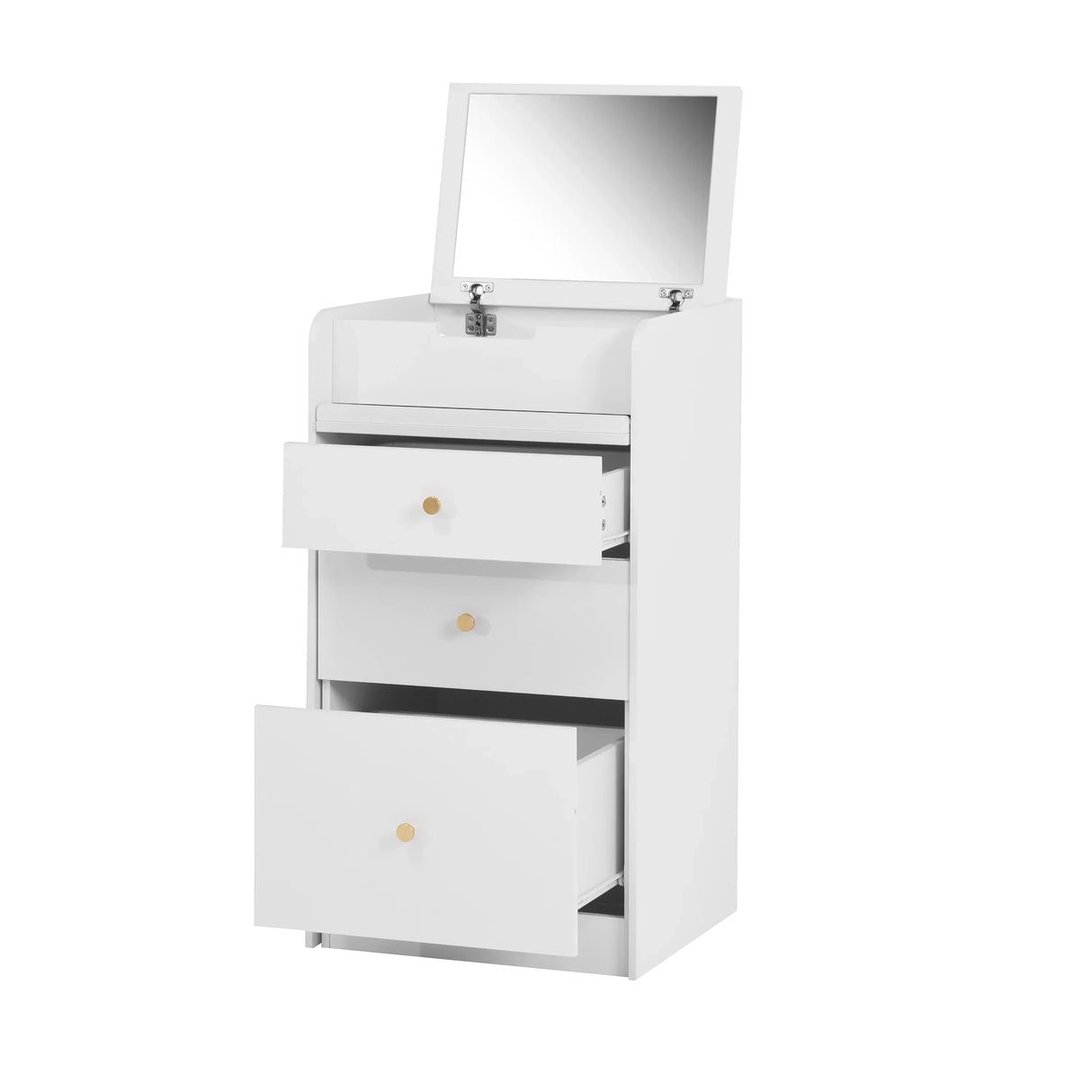 Vanity Desk With Mirror Small Compact Modern Style White - Furniture Home Direct