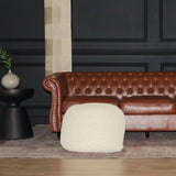 Semi Rounded Pouf, Cable Knitted, Perfect Seating - Furniture Home Direct
