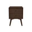 Caroline - Mid-Century Modern Style White Night Stand 2 Drawer - Furniture Home Direct