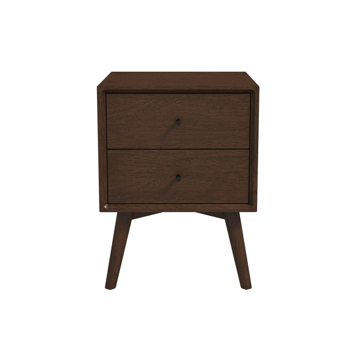 Caroline - Mid-Century Modern Style White Night Stand 2 Drawer - Furniture Home Direct