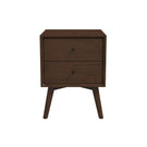 Caroline - Mid-Century Modern Style White Night Stand 2 Drawer - Furniture Home Direct