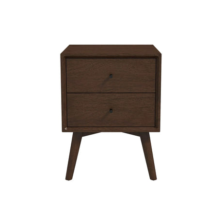 Caroline - Mid-Century Modern Style White Night Stand 2 Drawer - Furniture Home Direct