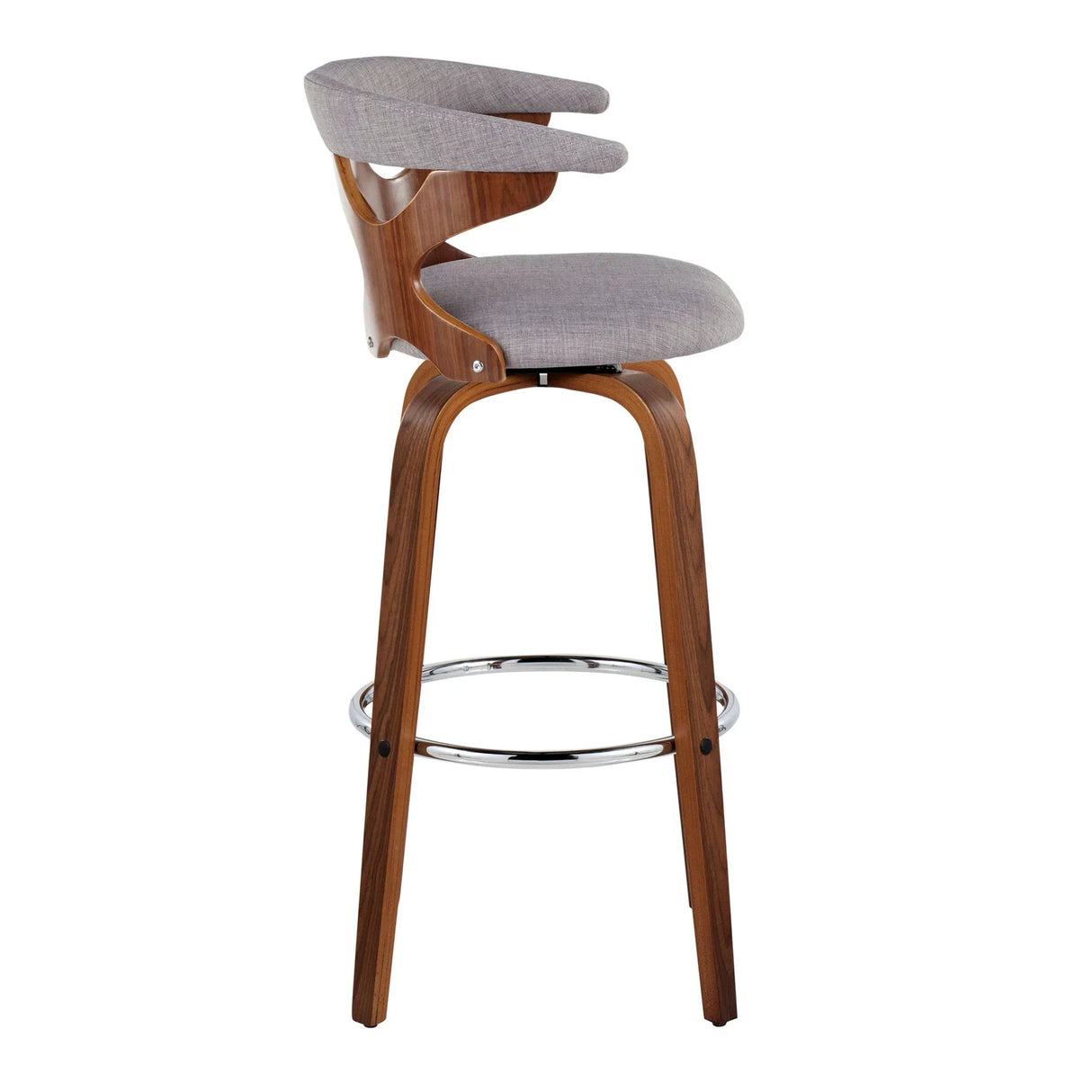 Gardenia - Mid Century Modern Fixed Height Barstool With Swivel With Round Footrest (Set of 2) - Furniture Home Direct