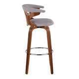 Gardenia - Mid Century Modern Fixed Height Barstool With Swivel With Round Footrest (Set of 2) - Furniture Home Direct