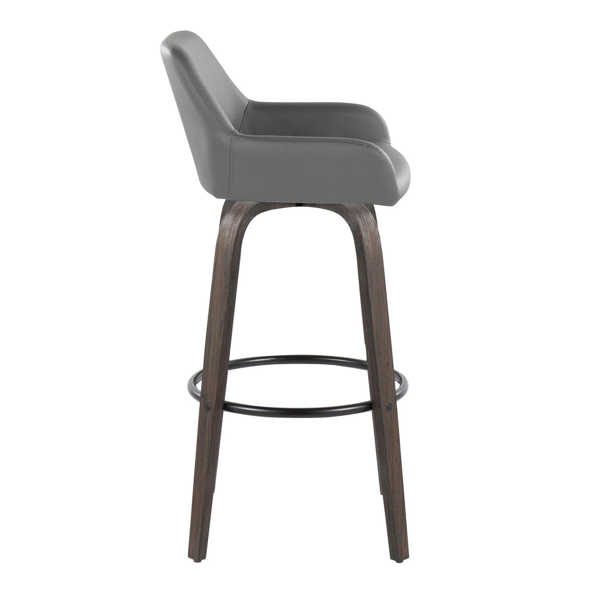 Daniella - Contemporary Fixed Height, Barstool With Swivel With Round Footrest (Set of 2) - Furniture Home Direct