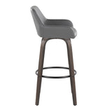 Daniella - Contemporary Fixed Height, Barstool With Swivel With Round Footrest (Set of 2) - Furniture Home Direct