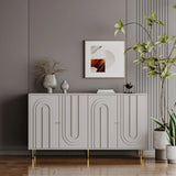 Modern Lacquered 4 Door Cabinet Sideboard Buffet Server Cabinet Storage Cabinet, For Living Room, Entryway, Hallway, Office, Kitchen And Dining Room - Furniture Home Direct