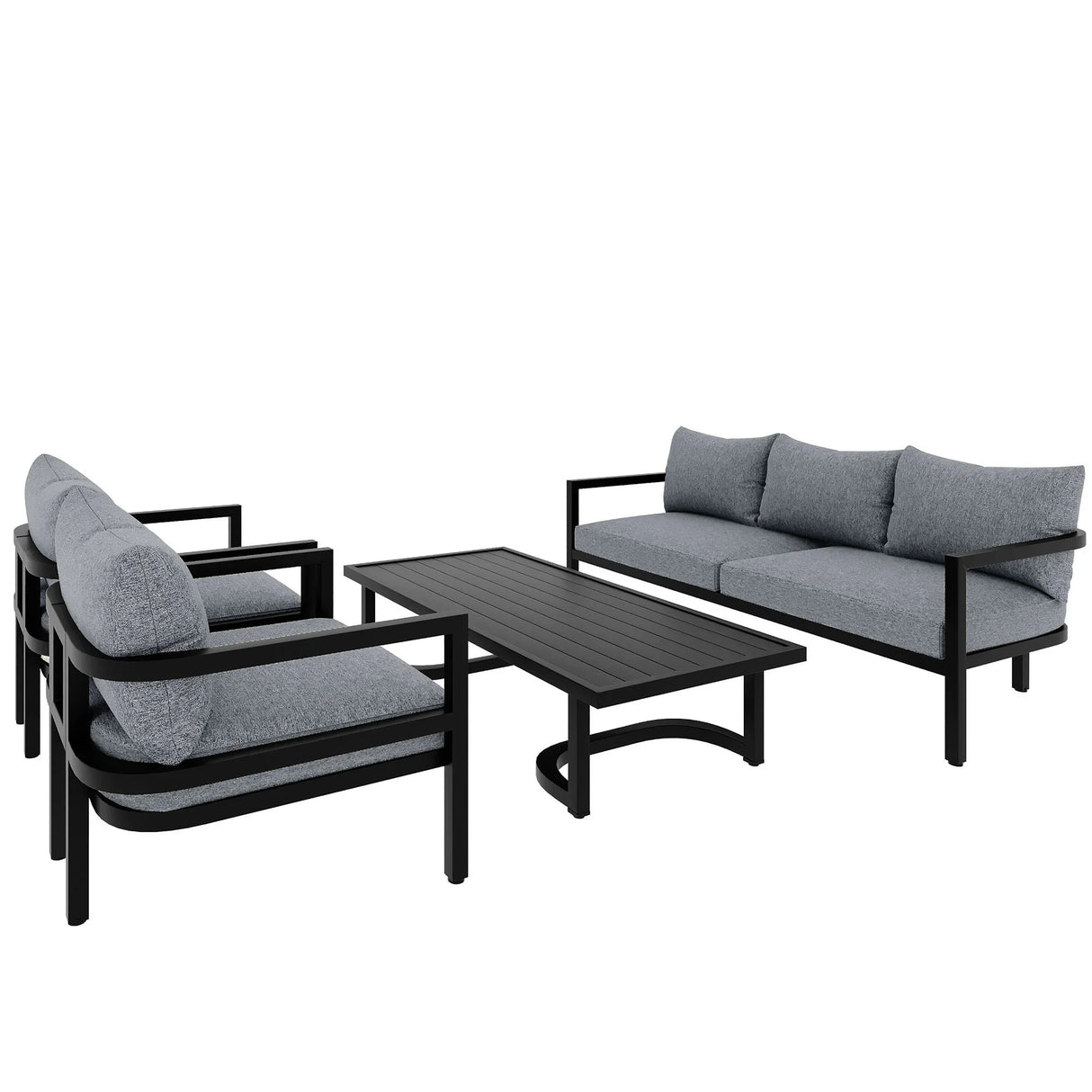 Modern Outdoor Patio Set - Gray - Furniture Home Direct