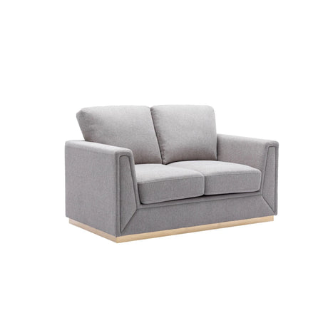 Valin - Linen Loveseat For Living Room - Gray - Furniture Home Direct