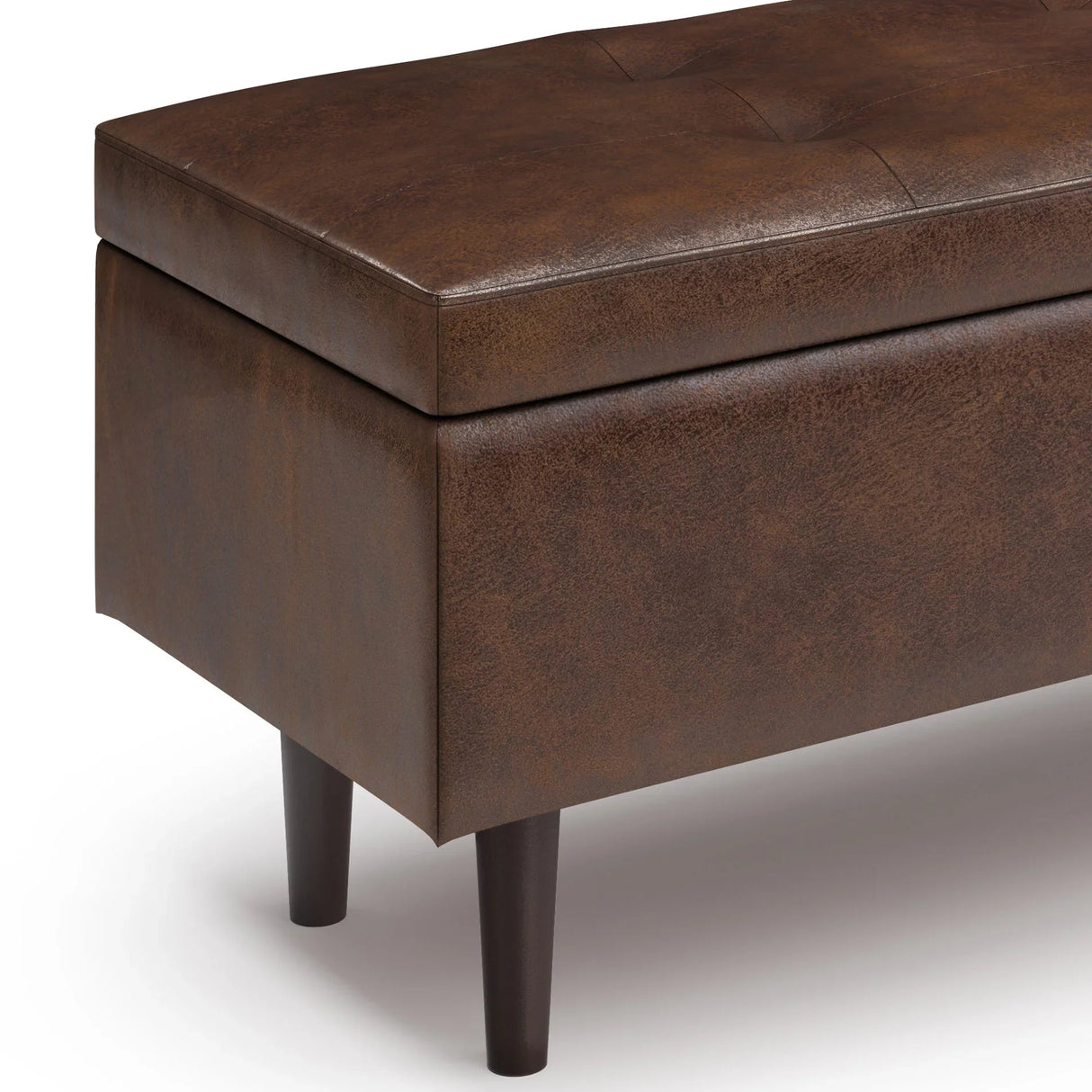 Shay - Large Square Coffee Table Storage Ottoman Mid-Century Style - Furniture Home Direct