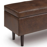 Shay - Large Square Coffee Table Storage Ottoman Mid-Century Style - Furniture Home Direct