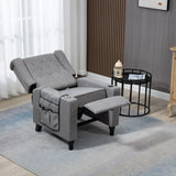 Arm Pushing Recliner Chair, Modern Button Tufted Wingback Push Back Recliner Chair, Living Room Chair Fabric Pushback Manual Single Reclining Sofa Home Theater Seating For Bedroom - Furniture Home Direct
