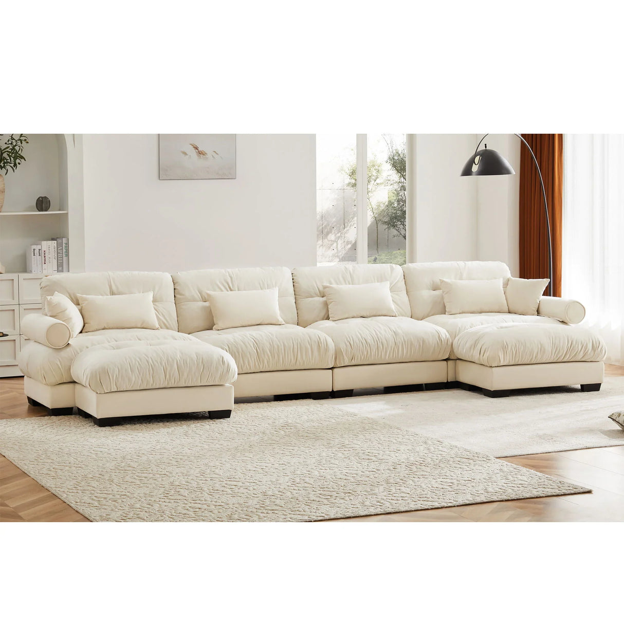 Super Comfort Oversized Modular Sectional Sofa With Movable Ottoman - Furniture Home Direct
