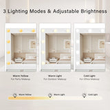 Vanity Desk With Large Mirror And Hollywood Bulbs White - Furniture Home Direct