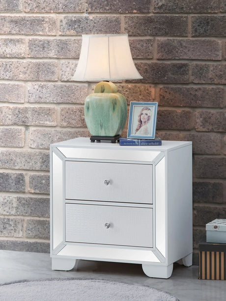 Nightstand Contemporary - Silver Champagne - Furniture Home Direct