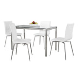 Fuji Mason - Upholstered Swivel Contemporary Dining Set Dining Set, Glass, 5 Piece - Furniture Home Direct