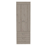 Wardrobe With Double Doors And Drawers In Light Gray - Furniture Home Direct
