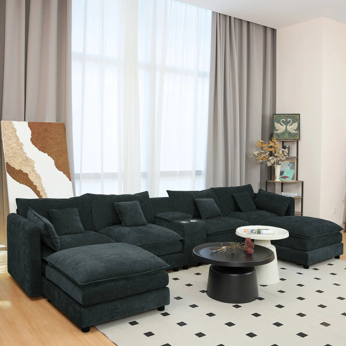 U Shaped Sectional Cloud Couch For Living Room - Furniture Home Direct