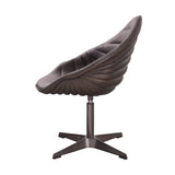 Pipino - Top Grain Leather Accent Chair With Swivel - Antique Ebony - Furniture Home Direct