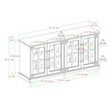 Modern Farmhouse Two Tone Windowpane Glass Door TV Stand For TVs Up To 65" - Furniture Home Direct