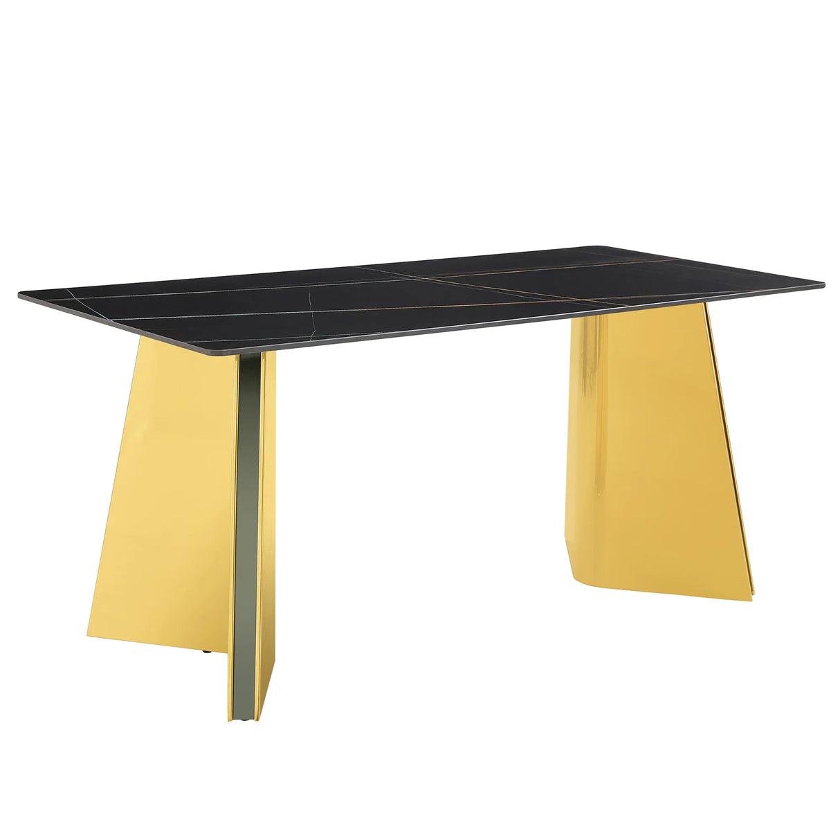Dining Table Black Marble With Gold Butterfly Legs Black - Furniture Home Direct