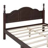Platform Bed Queen Size With Slat Support Dark Walnut - Furniture Home Direct