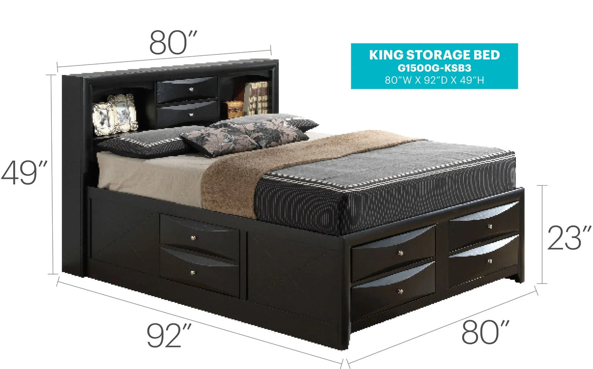 Marilla - Storage Bed With Bookcase Headboard - Furniture Home Direct