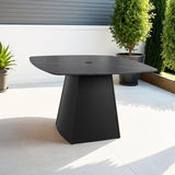 Rounded Square Outdoor Pedestal Dining Table - Furniture Home Direct