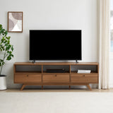 Modern Scandi 3 Door Low Profile TV Stand For TVs Up To 80" - Furniture Home Direct